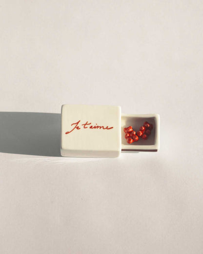 'Mini Je t'aime’ Ceramic Matchbox