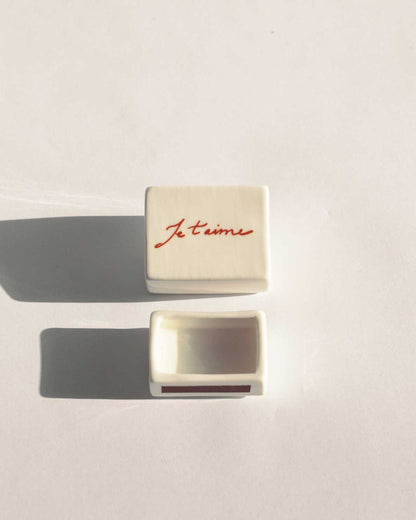 'Mini Je t'aime’ Ceramic Matchbox