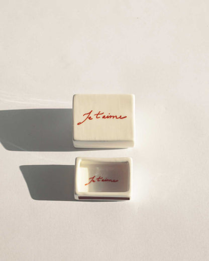 'Mini Je t'aime’ Ceramic Matchbox