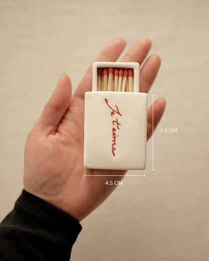 'Mini Je t'aime’ Ceramic Matchbox