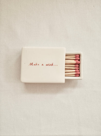 'Make A Wish' Mini Ceramic Matchbox