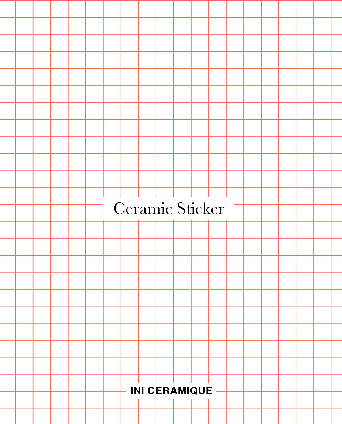 'Ruby Grid' Ceramic Sticker