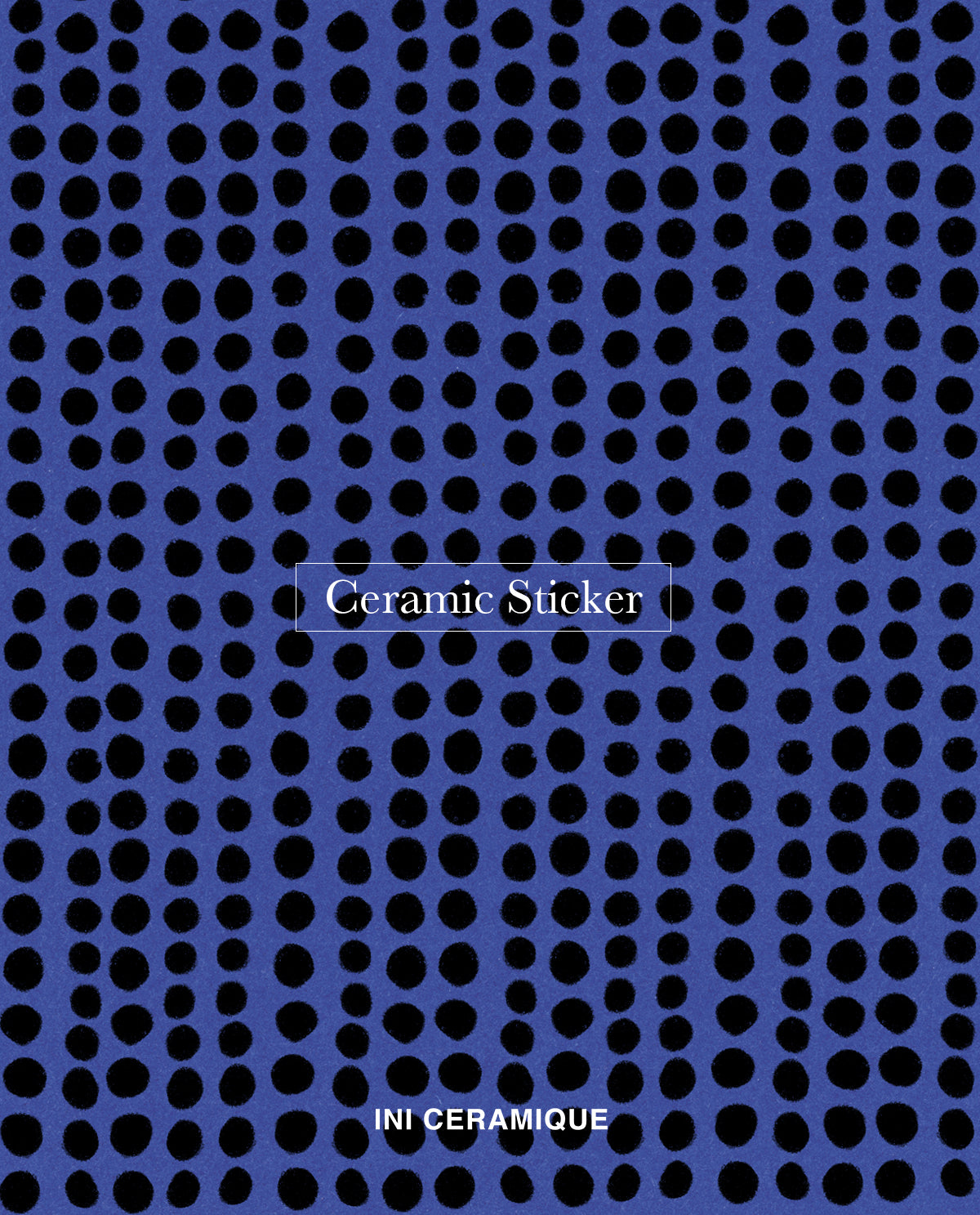 'Indigo Dots' Ceramic Sticker