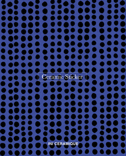 'Indigo Dots' Ceramic Sticker