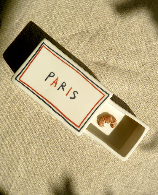 ‘Paris’ Ceramic Matchbox