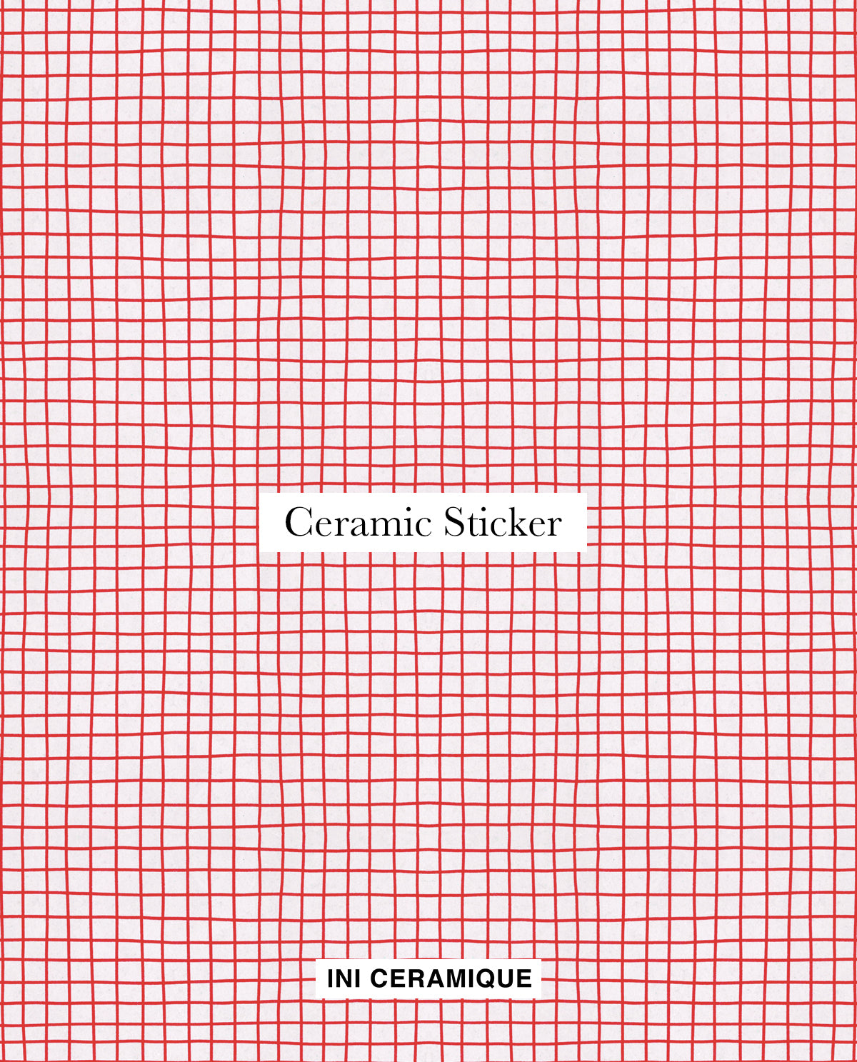 'Scarlet Check' Ceramic Sticker