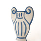 Hand-painted greek vase by INI CERAMIQUE with geometric patterns and a textured finish