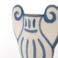 Hand-painted greek vase by INI CERAMIQUE with geometric patterns and a textured finish