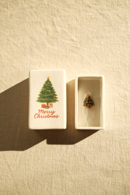‘Christmas Tree’ Ceramic Matchbox