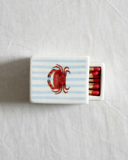 'Mini Striped Crab’ Ceramic Matchbox