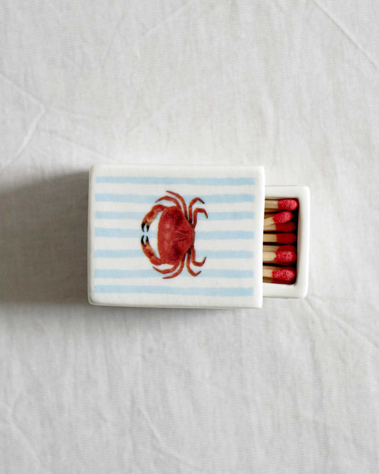 'Mini Striped Crab’ Ceramic Matchbox