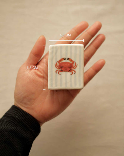 'Mini Striped Crab’ Ceramic Matchbox