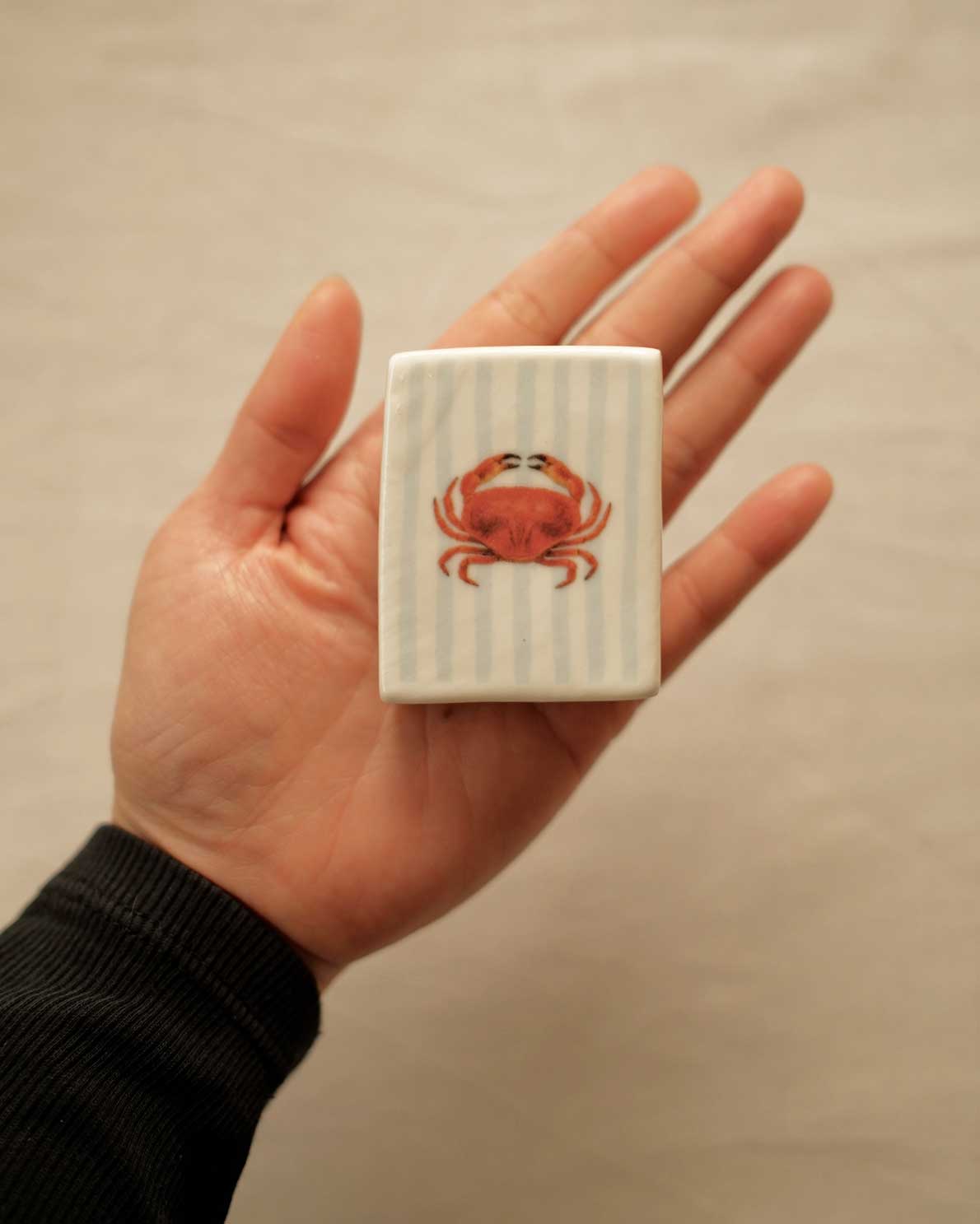 'Mini Striped Crab’ Ceramic Matchbox