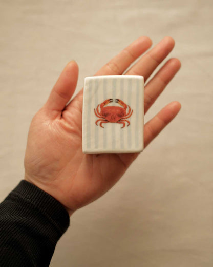 'Mini Striped Crab’ Ceramic Matchbox