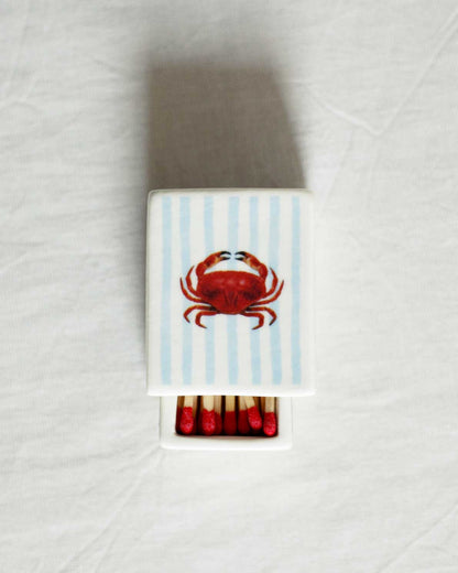 'Mini Striped Crab’ Ceramic Matchbox