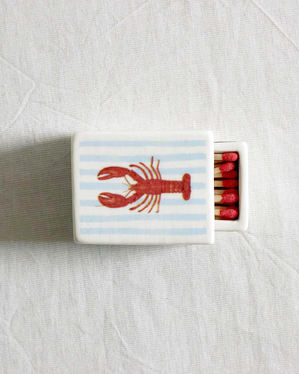 'Mini Striped Lobster’ Ceramic Matchbox