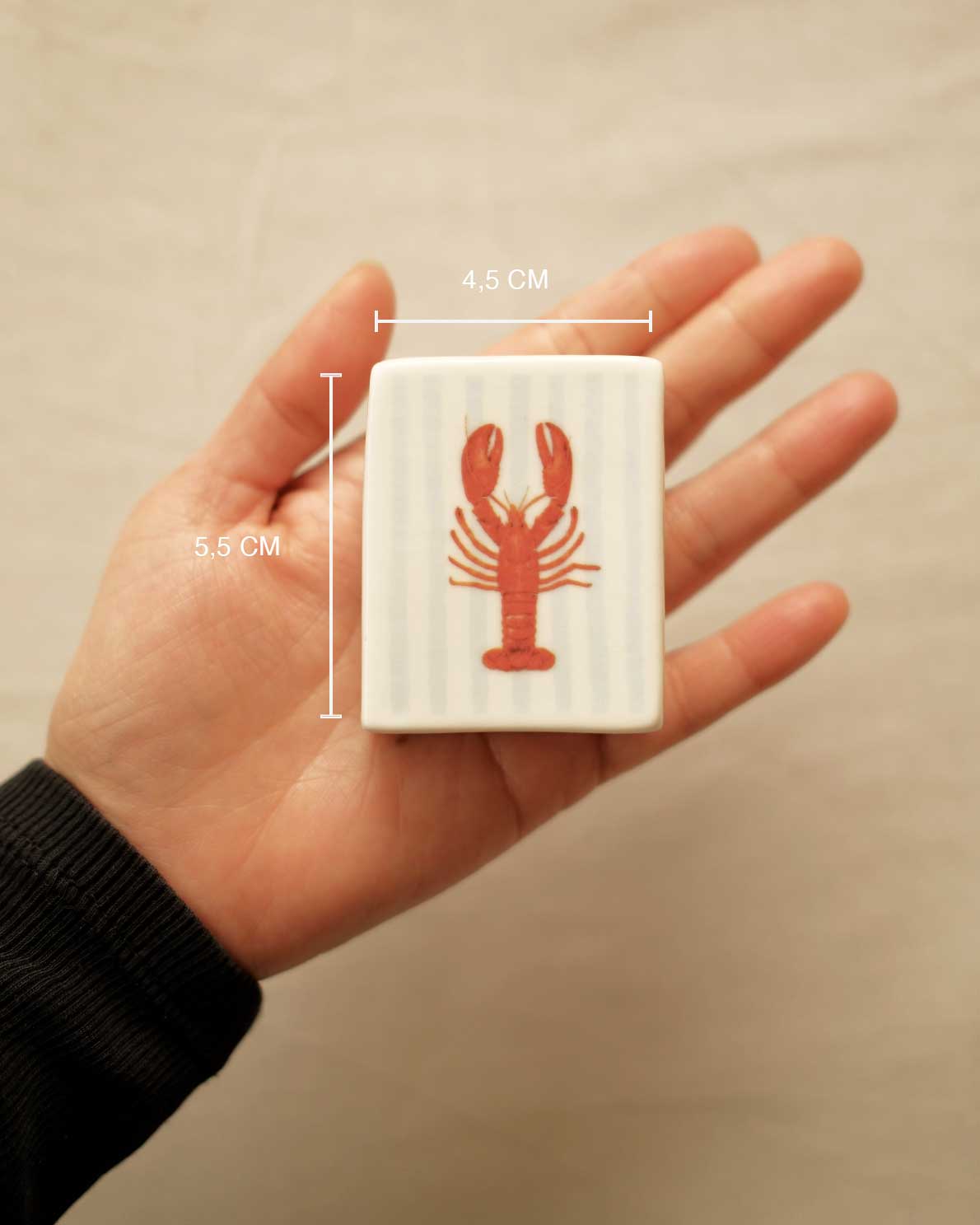 'Mini Striped Lobster’ Ceramic Matchbox