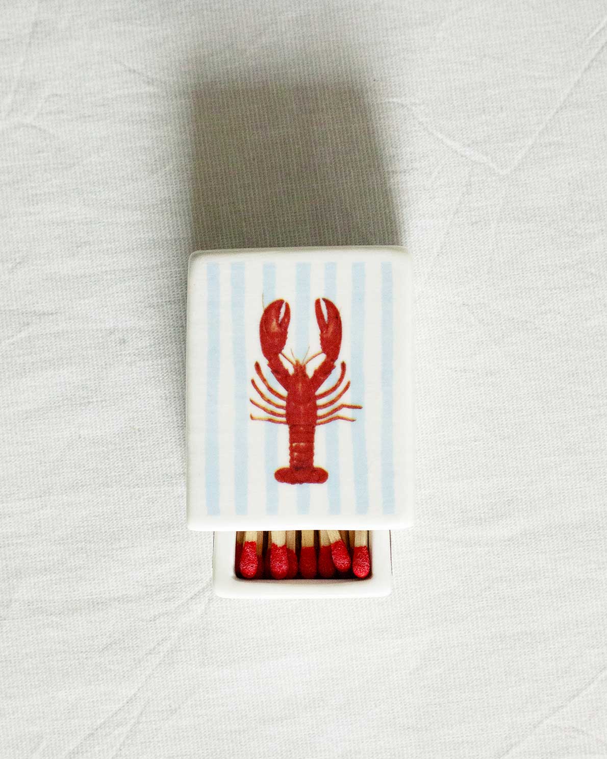 'Mini Striped Lobster’ Ceramic Matchbox