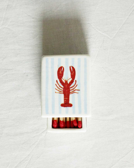 'Mini Striped Lobster’ Ceramic Matchbox