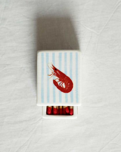 'Mini Striped Shrimp’ Ceramic Matchbox