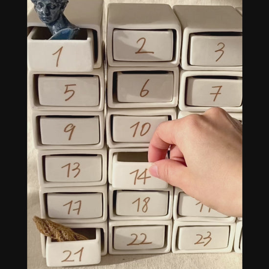 Handcrafted ceramic Advent Calendar made in France