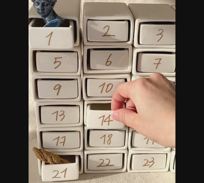 Handcrafted ceramic Advent Calendar made in France