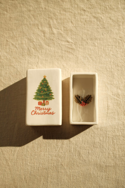 ‘Christmas Tree’ Ceramic Matchbox