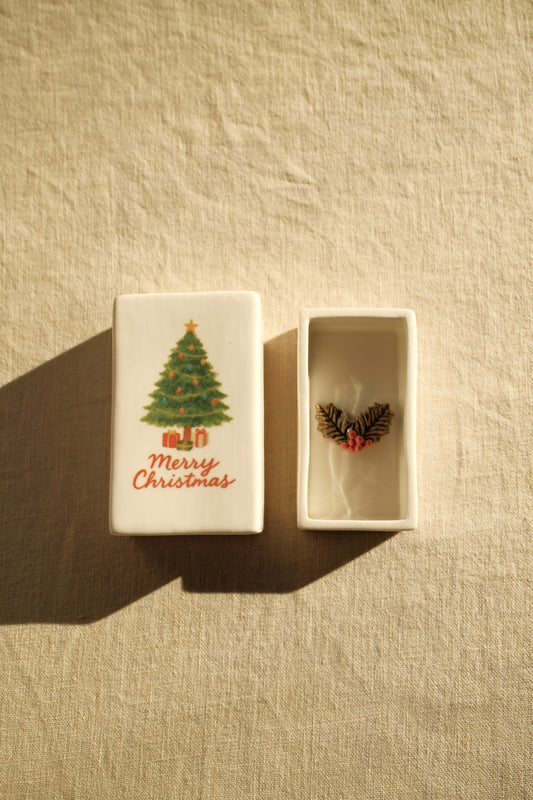 ‘Christmas Tree’ Ceramic Matchbox