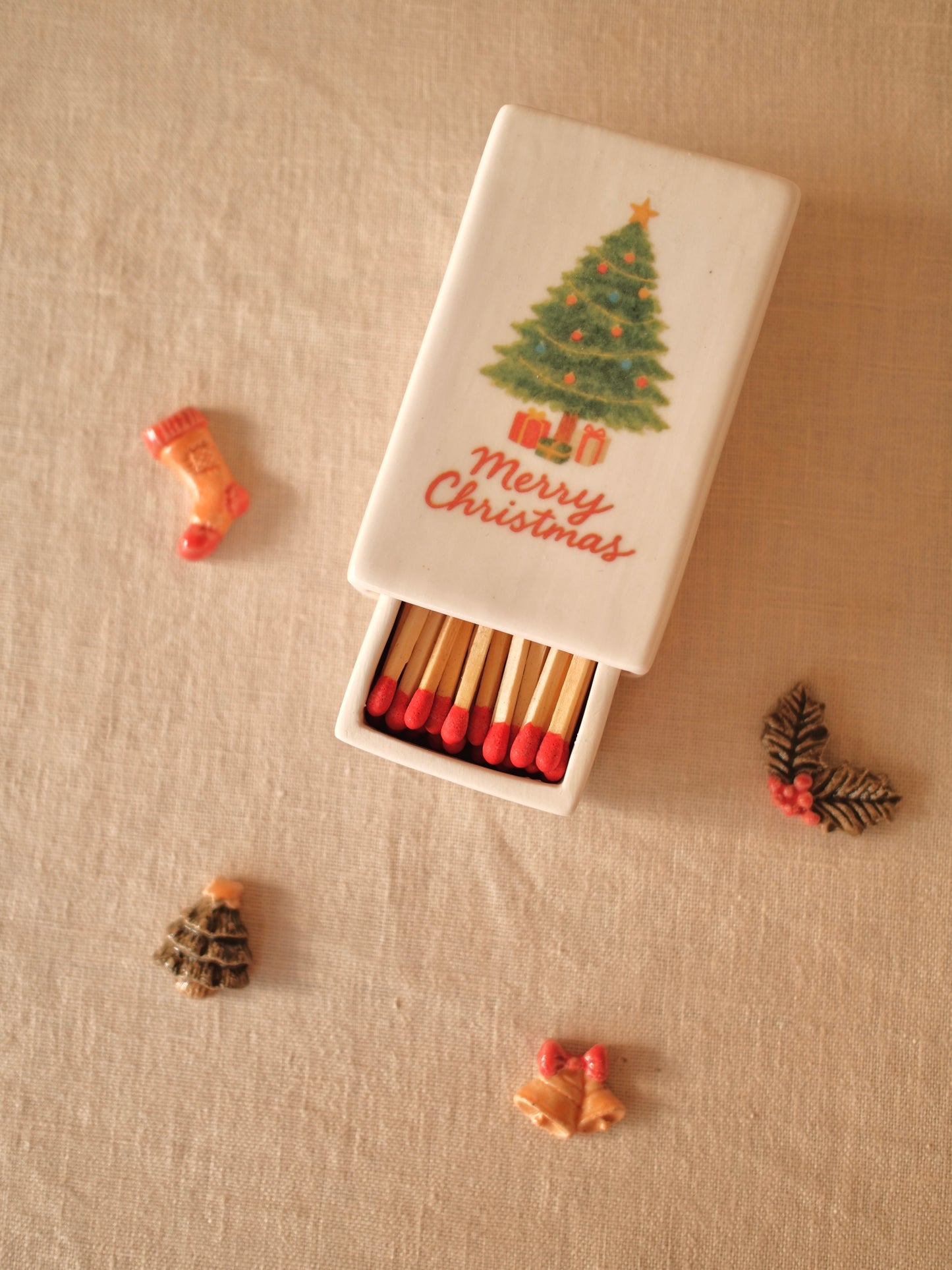 ‘Christmas Tree’ Ceramic Matchbox