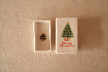 ‘Christmas Tree’ Ceramic Matchbox