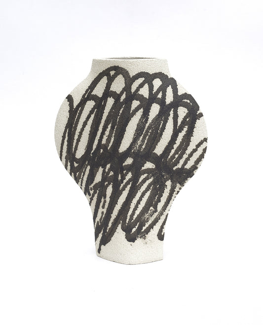 Vase En Céramique ‘Dal - Circles Black N°1’