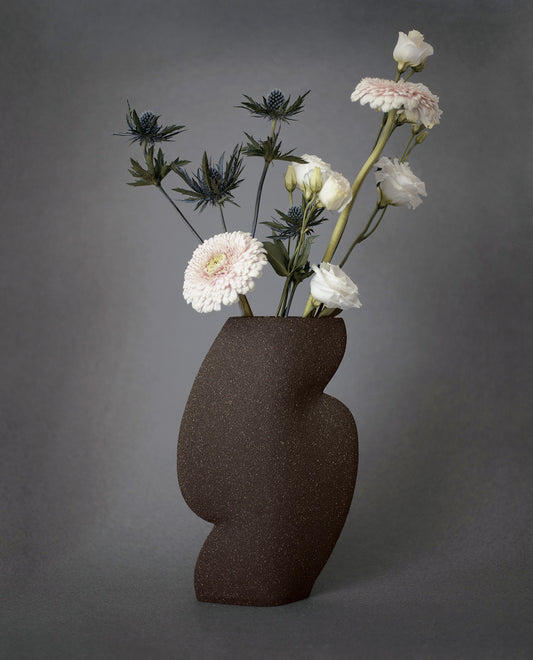 VASE EN CERAMIQUE 'ELLIPSE N°3 - BLANC'
