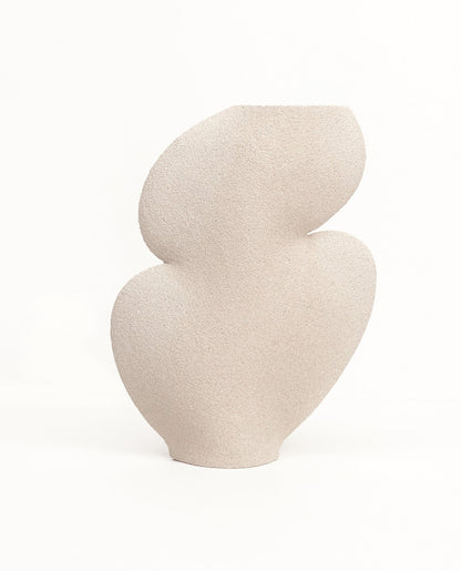 Handmade minimalist vase by INI CERAMIQUE featuring an original design and textured finish