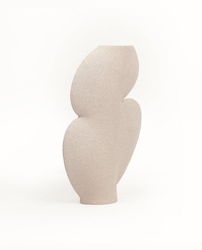 Handmade minimalist vase by INI CERAMIQUE featuring an original design and textured finish