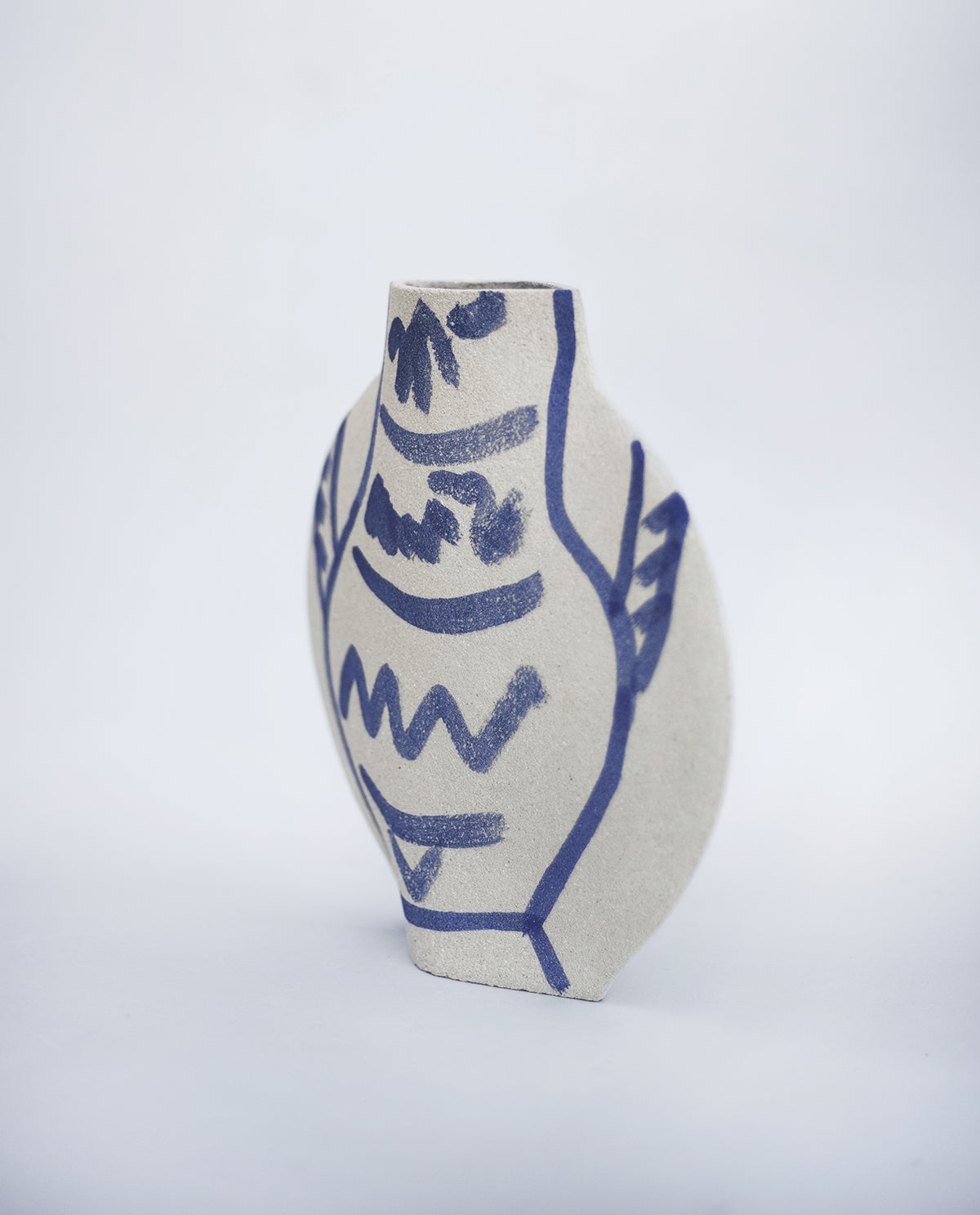 Ceramic Vase ‘Lune [M] - Blue Pattern’